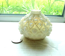 Antique Victorian Green Milk Glass Floral Salt or Pepper Shaker with Embossed Blossoms — listing 6