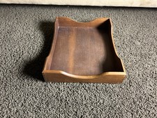 Mid-Century Modern 2-Drawer Wood File Cabinet with Sculpted Wood Pulls — listing 5