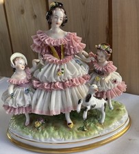 Lladró-Style Porcelain Figurine of Mother and Child in Pastel Blue Glaze — listing 2