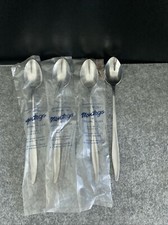 Set of 4 Stainless Steel Iced Tea Spoons with Ornate Baroque-Style Pierced Handles — listing 5