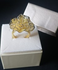 Wide Gold-Tone Filigree Scroll Link Statement Bracelet with Toggle Clasp — listing 4