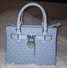 Michael Kors Hamilton Summer Handbag, Red & White Nautical Striped Canvas with Tan Leather Trim