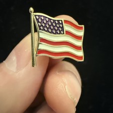 14K White Gold American Flag Lapel Pin with Ruby, Sapphire and Diamond Accents Genuine rubies/sapphires/diamonds — listing 6