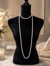 Graduated Faux Pearl Strand Necklace with Gold-Tone Box Clasp — listing 2