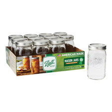 Vintage Ball Wide Mouth Square Quart Mason Jar with Glass Lid & Wire Bail — listing 2