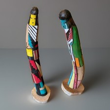 Hopi-Style Carved Kachina Doll, White Face with Black Beard and Painted Sash — listing 6