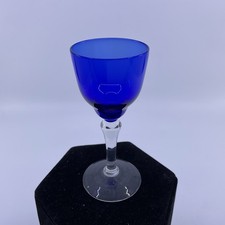 Art Deco Cobalt Blue Glass and Chrome Stepped-Base Cordial Cups (Set of 3+) — listing 4