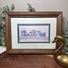 Pair of Framed Country Kitchen Still Life Prints with Blue Matting — listing 2