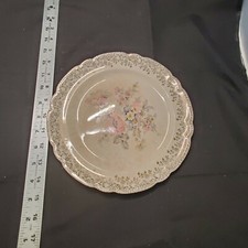 French Saxon China Co. Rimmed Soup/Cereal Bowl with Floral Poppy Transfer, Scalloped Rim — listing 2