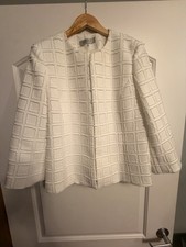 Kasper for A.S.L. Women's Cream Longline Blazer Jacket, Size 16