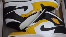 Nike Air Jordan 1 Mid Black/Yellow Ochre White Sneakers — listing 3