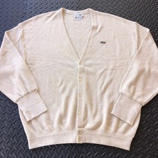 Vintage Chemise Lacoste V-Neck Cardigan Sweater in Green, Size 4 — listing 5