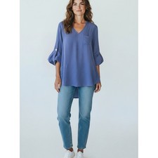 Soft Surroundings Women's Watercolor Print Lightweight Knit V-Neck Sweater — listing 6