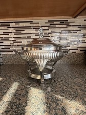 Vintage Silverplate Chafing Dish Stand with Alcohol Burner (Bowl/Insert Missing) — listing 2