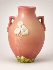 Roseville Pottery Primrose Two-Handled Vase in Tan — listing 4
