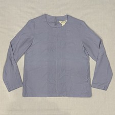 Orvis Women's Navy Pintucked Long-Sleeve Button-Down Shirt — listing 5