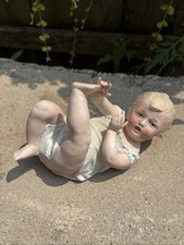 Vintage Reproduction Bisque Porcelain Baby Doll with Molded Hair and Open-Closed Smiling Mouth — listing 5