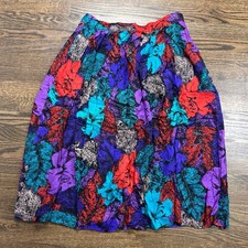 Worthington Women's Pink & Black Floral Striped A-Line Skirt, Size 6 — listing 2