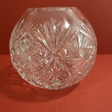 Cut Lead Crystal Footed Trumpet Vase with Pinwheel and Fan Motif — listing 3