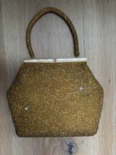 Vintage 1950s-60s Black Leather Frame Handbag with Gold-Tone Clasp — listing 3