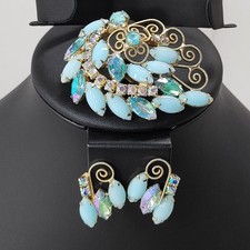 Vintage Rhinestone Necklace with Black Navette and Clear Round Stones — listing 2