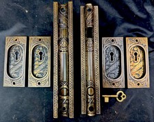 Antique Victorian Eastlake Cast Iron Ornate Door Bolt Slide Lock — listing 6