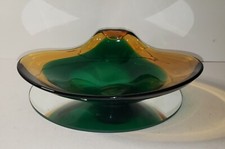 Hand-Blown Art Glass Sommerso Vase, Cobalt Blue with Controlled Bubbles, Signed & Dated 2000 — listing 2