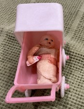 Vintage Plastic Baby Pram Crib Mobile Toy with Umbrella Canopy and Spinning Beads No visible marks — listing 6