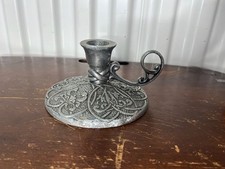 Vintage Carson Pewter Chamberstick Candle Holder with Finger Loop Handle — listing 5