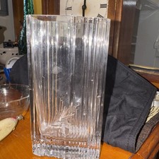 Heavy Clear Art Glass Vase with Freeform Ribbed/Petal Design — listing 5