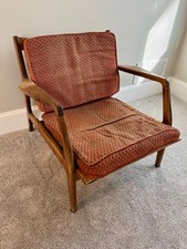 Danish Modern Teak Lounge Chair with Spindle Back and Sculpted Arms
