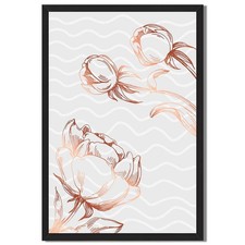 Framed Sepia-Toned Rose Print on Deckle-Edge Paper in Gold Ornate Frame No visible marks anywhere — listing 5