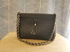 Worthington Vintage Metallic Gold Woven Leather Crossbody Bag with Tassel & Bird Accents — listing 5