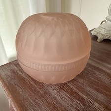 Vintage Frosted Pink Satin Glass Fairy Lamp with Hand-Painted Floral Shade, 5.5" Tall — listing 5