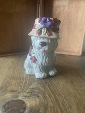 Petigree Pets "Gabrielle" Hand-Painted Ceramic Puppy Figurine with Bonnet, Limited Edition 791/2500