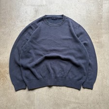 Navy & White Textured Knit Sweater, Size L — listing 5