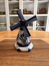 Delft Blue Hand-Painted Ceramic Windmill Figurine with Movable Sails Just Delft, listing 4