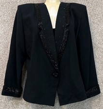 Vintage Nolan Miller Black Iridescent Sequin Evening Jacket, Size 16 — listing 5