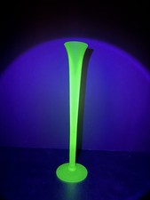 Vintage Green Satin Uranium Glass Covered Candy Dish / Compote with Steeple Finial, 4.5" Tall — listing 6