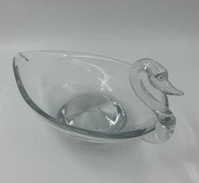 Elegant Depression-Era Glass Swan Console Bowl with Ring Handle — listing 5