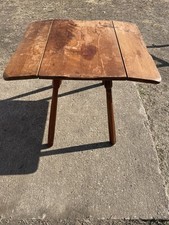 Antique Walnut Drop-Leaf Table with Turned Legs and Storage Compartment — listing 6