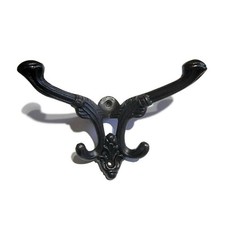 Antique Victorian-Style Cast Iron Hall Tree Coat Rack with Scrolled Tripod Base — listing 6