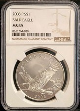 2008-S Bald Eagle Commemorative Half Dollar, NGC PF70 Ultra Cameo