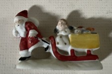 Antique Bisque Porcelain Santa Claus Bell-Form Christmas Ornaments, Pair — listing 5