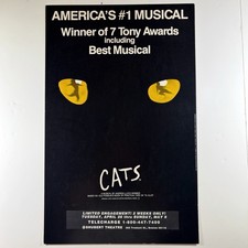 CATS the Musical Framed Poster with Original 1981 New London Theatre Ticket Stub — listing 2
