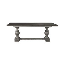 Rustic Pine Trestle Dining Table with Two Matching Benches, Live-Edge Top — listing 6