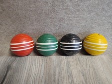 Vintage Forster Ribbed Wooden Croquet Balls Set of 7
