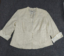 J.R. Nites by Caliendo Vintage Lace Tuxedo Jacket with Sheer Sleeves and Satin Shawl Collar, Size 10 — listing 2