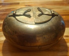 Vintage Solid Brass Oval Cigar Ashtray with Zigzag Cigarette Rests — listing 3