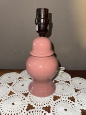 Vintage 1980s Pink Ceramic Ball Table Lamp with Pleated Linen Shade — listing 5